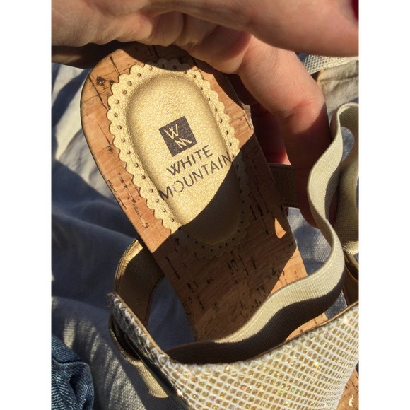 NEW White Mountain thong wedge sandals size 9 1/2 boho bohemian coastal - Picture 2 of 10